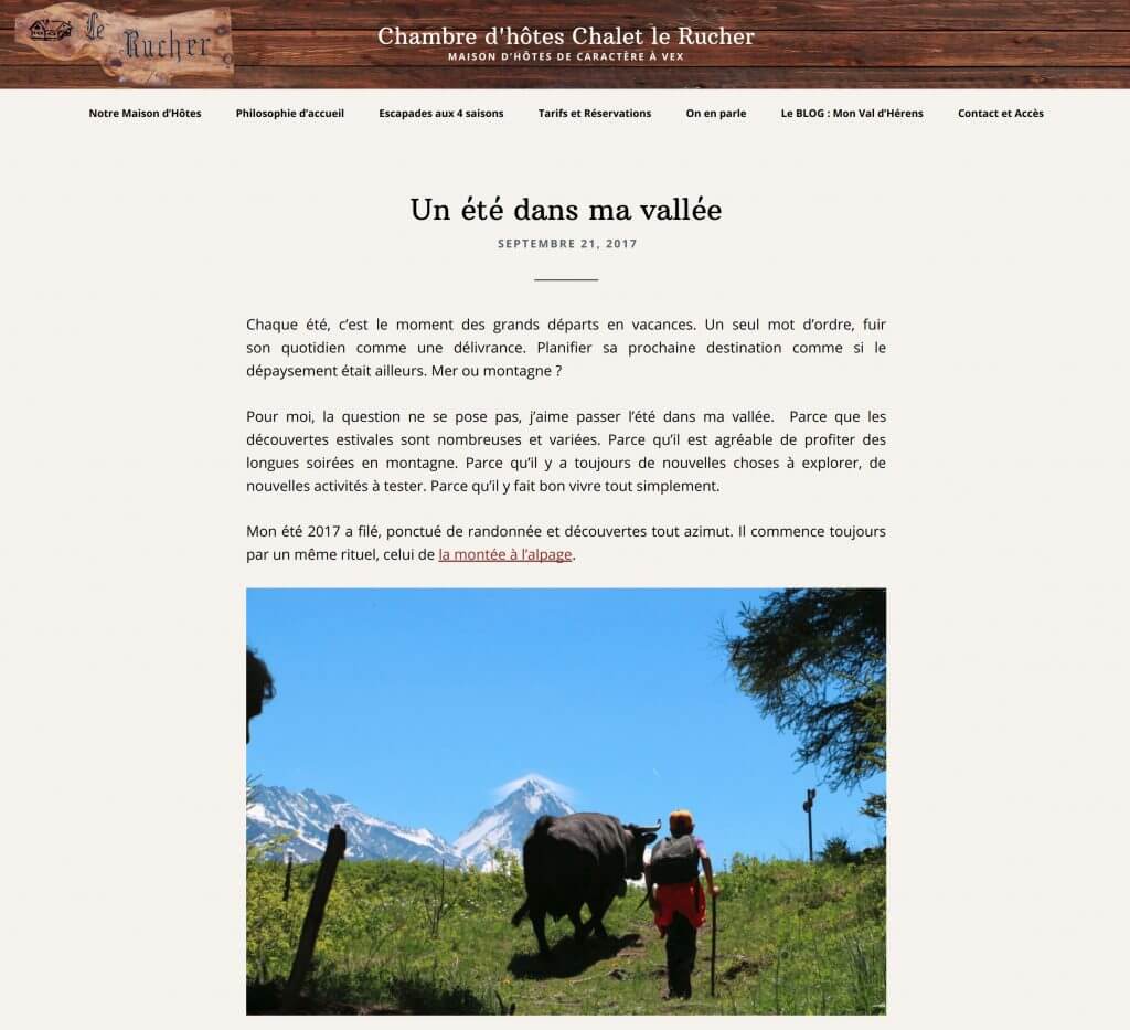 blog post chalet le rucher