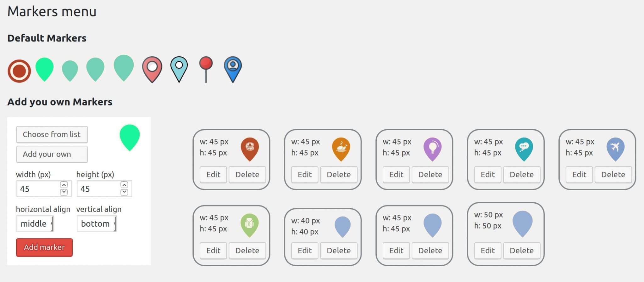 novomap pin menu